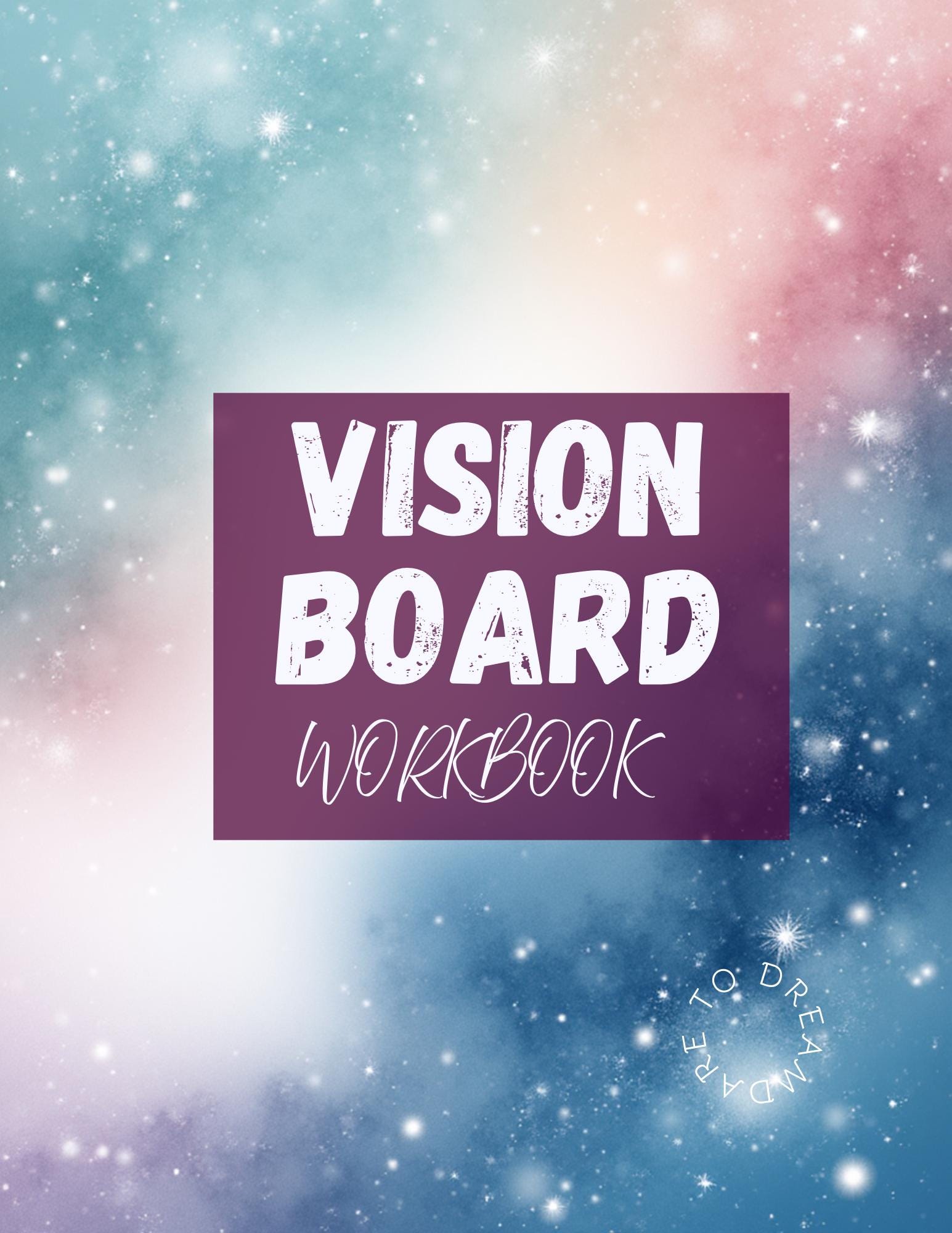 Vision Board Workbook + 100 Affirmation Cards | Digital Download | Goal Setting, Motivation, Manifestation, Self-Improvement