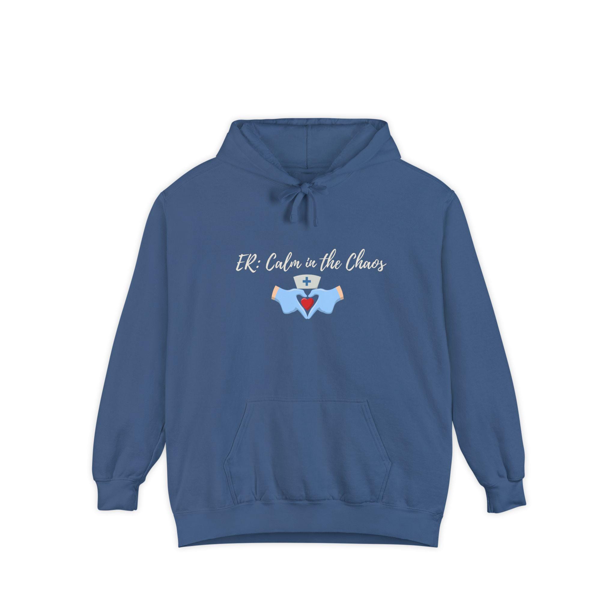 Embroidered ER Nurse Hoodie, Comfort Colors RN Gift, Personalized