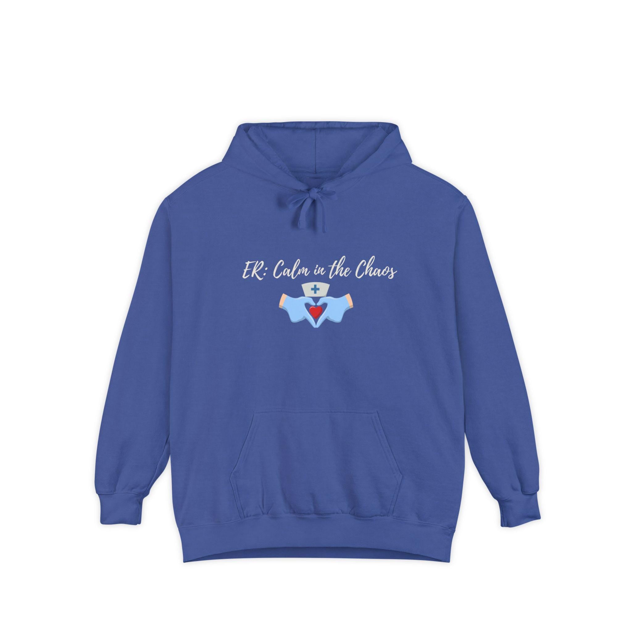 Embroidered ER Nurse Hoodie, Comfort Colors RN Gift, Personalized