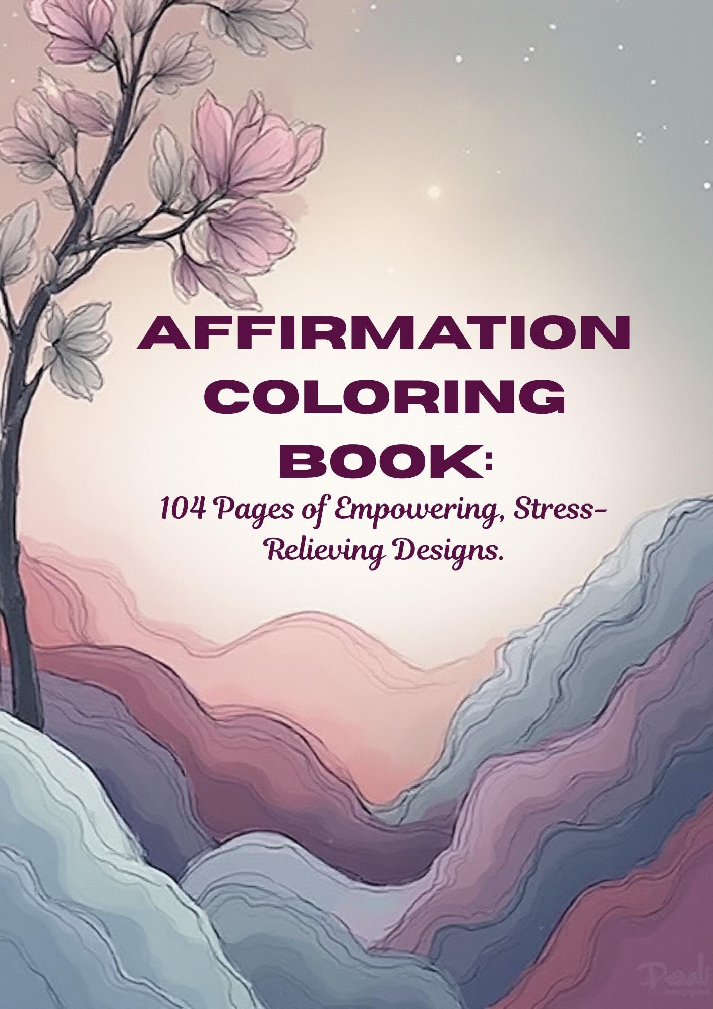 Affirmation Coloring Pages for Adults | 104-Page Self-Care Printable | Mindset & Stress Relief Digital Download