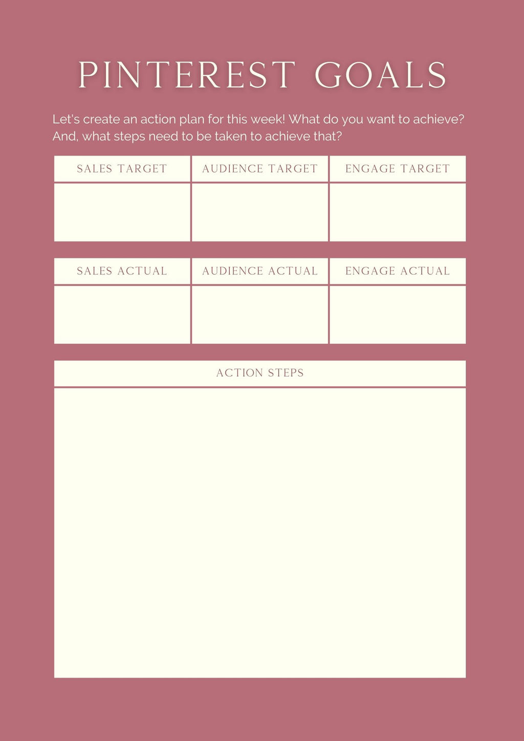 Pinterest Planner 2026 – Content Calendar & Pin Tracker – Digital Download