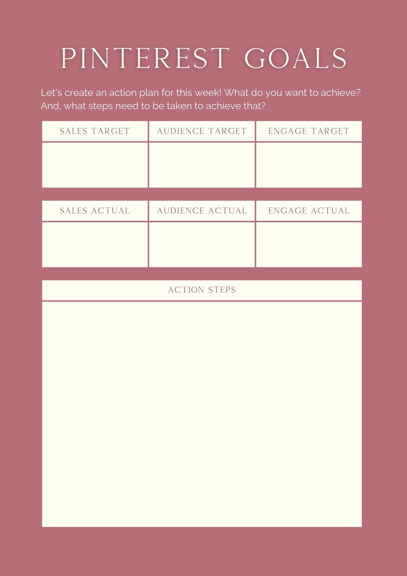 Pinterest Planner 2026 – Content Calendar & Pin Tracker – Digital Download