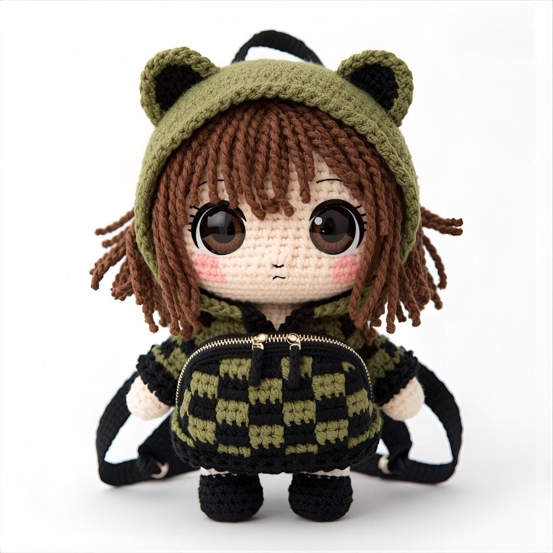 Chibi Anime Crochet Bag Patterns – 7 Mini Backpack PDF Bundle with Instructions