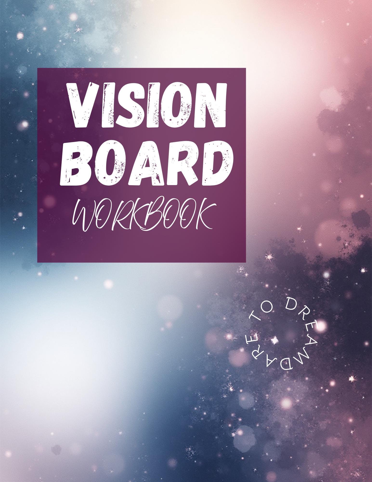 Vision Board Workbook + 100 Affirmation Cards | Digital Download | Goal Setting, Motivation, Manifestation, Self-Improvement