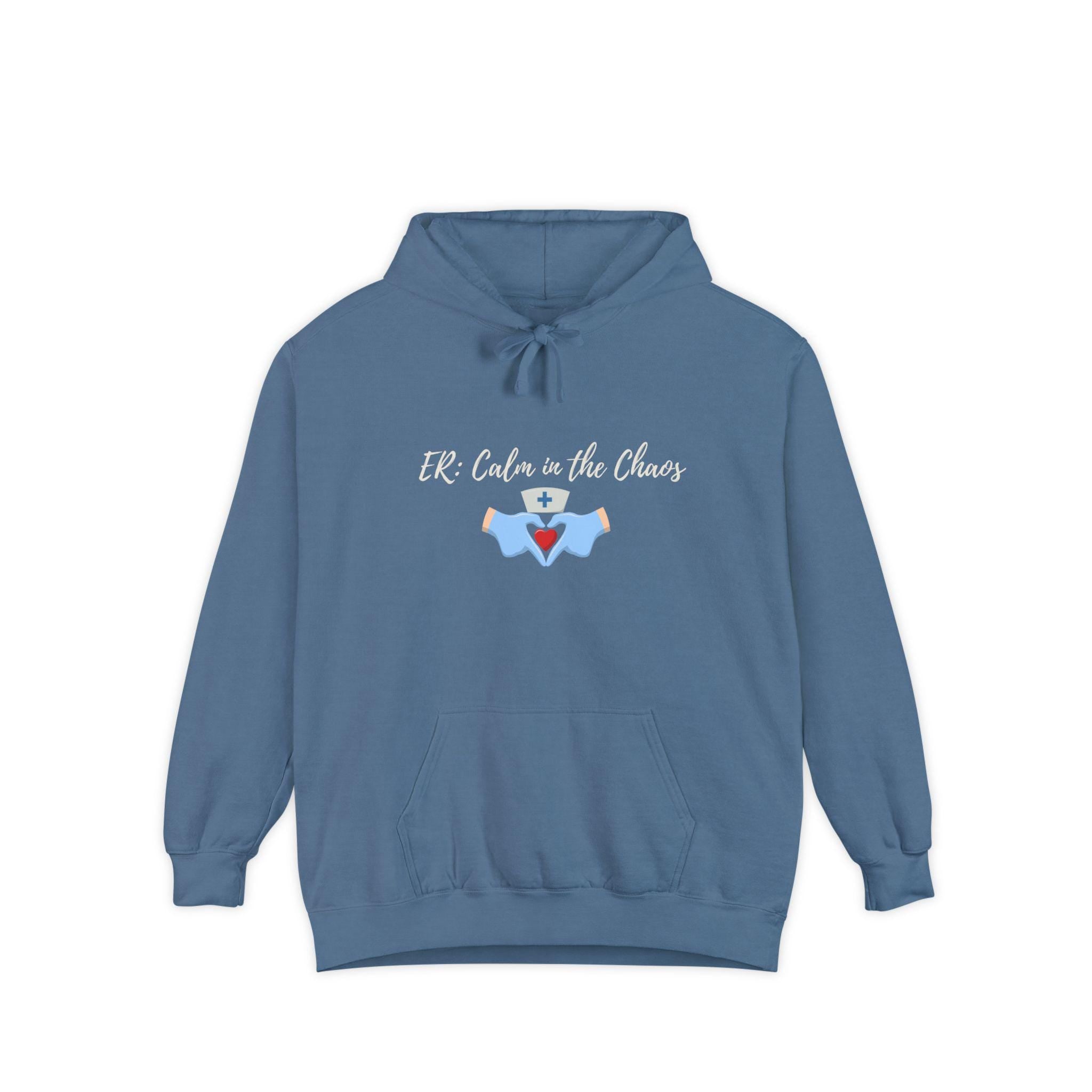 Embroidered ER Nurse Hoodie, Comfort Colors RN Gift, Personalized
