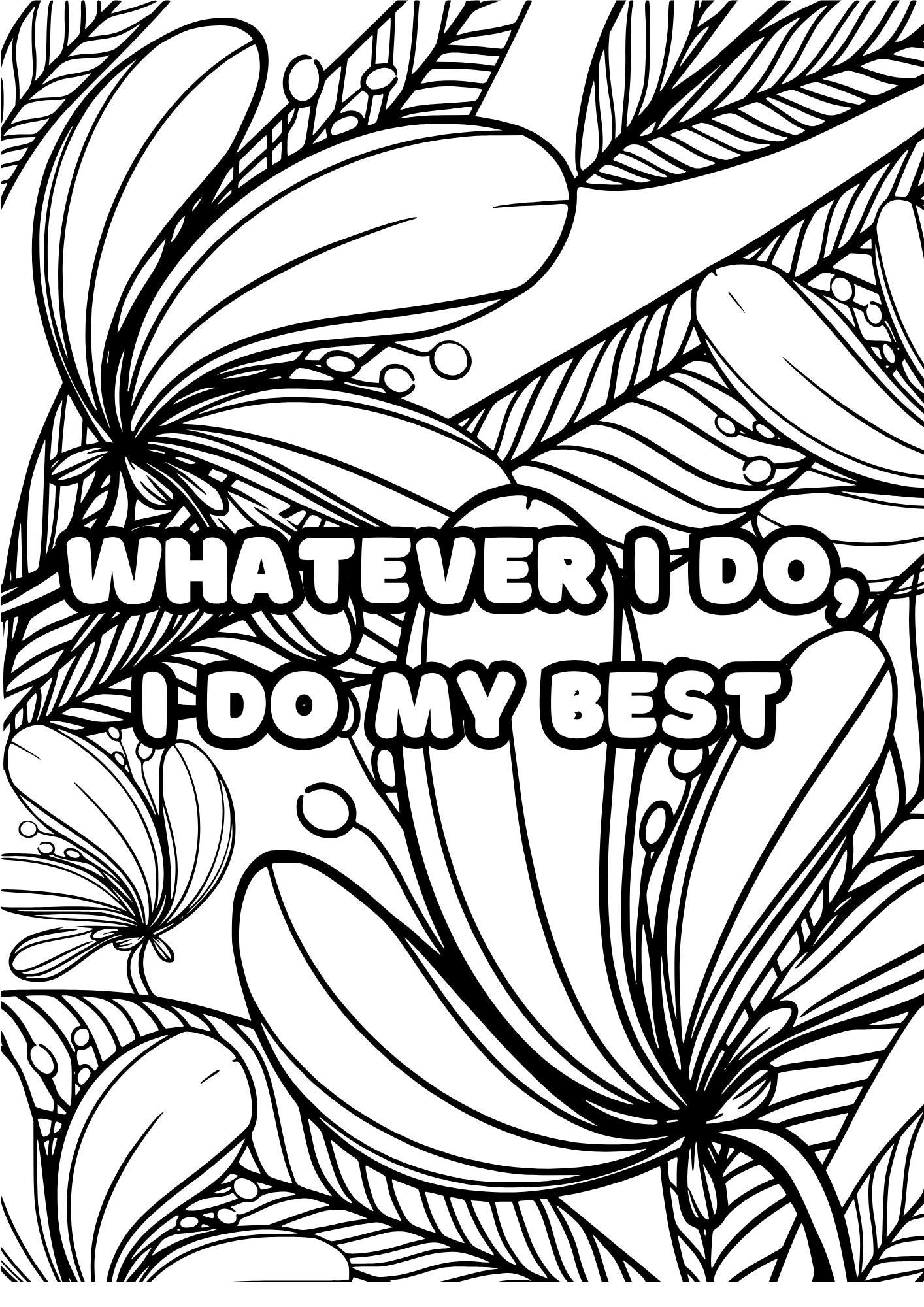 Affirmation Coloring Pages for Adults | 104-Page Self-Care Printable | Mindset & Stress Relief Digital Download